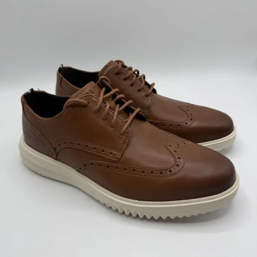 Cole Haan Grand+ Wingtip Oxford Shoes Brown Men's Size 8M